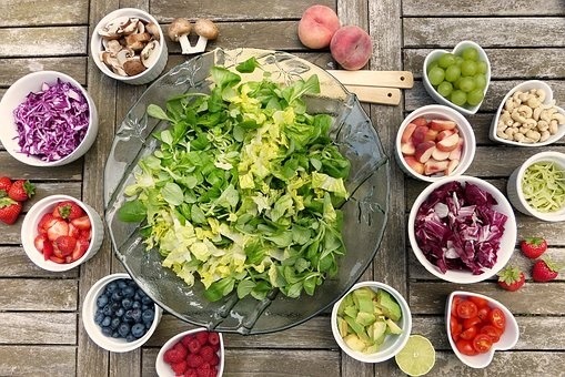 vegetables and salads